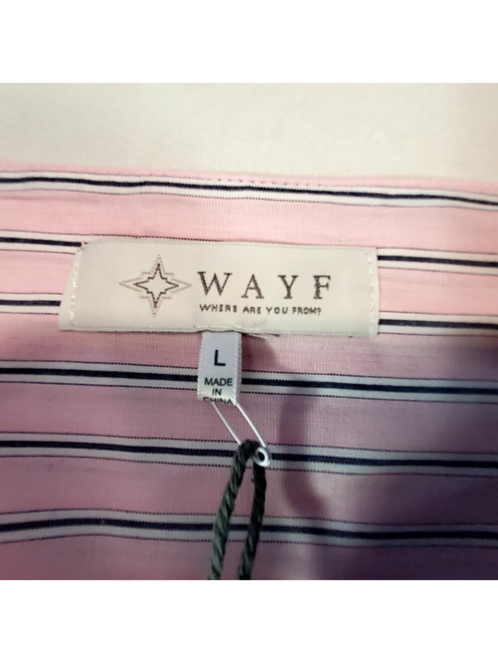 WAYF Pink & White Striped Mini Skirt Size L Elastic Waistband  Ruffled hemline - Picture 5 of 9